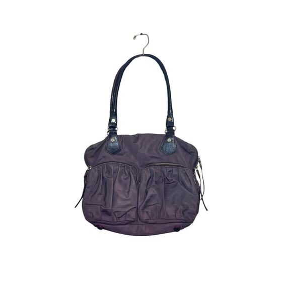 MZ Wallace Jane Bedford Purple Nylon and Leather Tote Shoulder Bag Purse - Picture 2 of 9